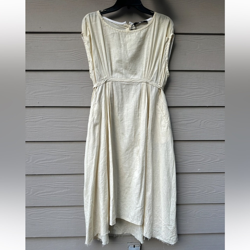 Umit Unal Linen Canary Yellow  Dress